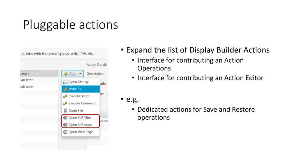 pluggable actions