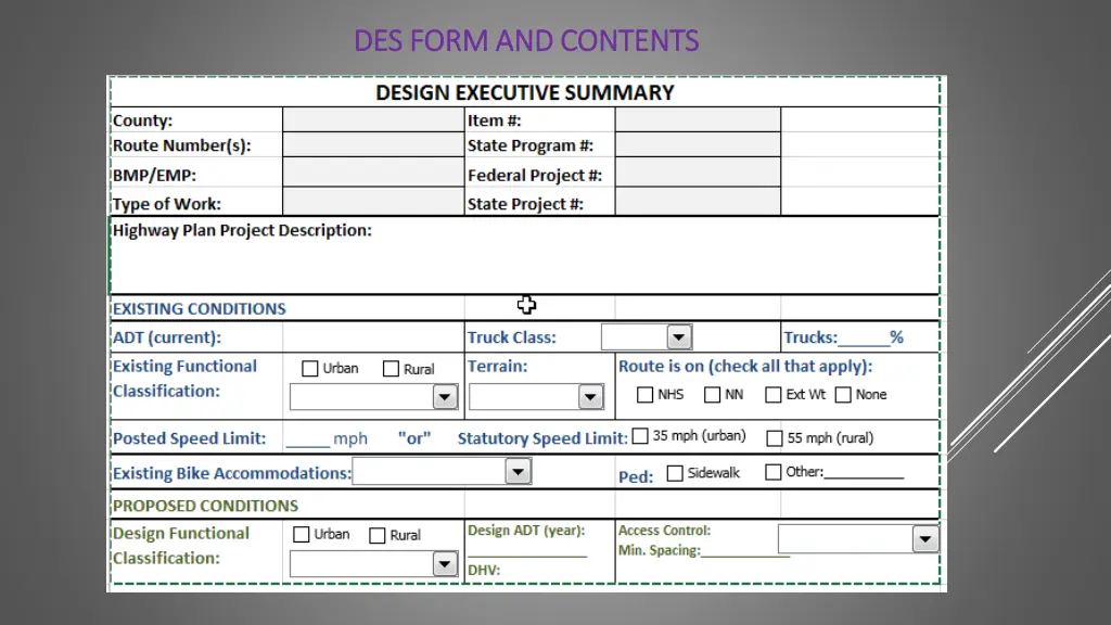 des form and contents des form and contents