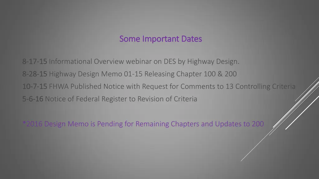 some important dates some important dates