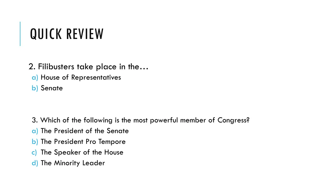 quick review 1