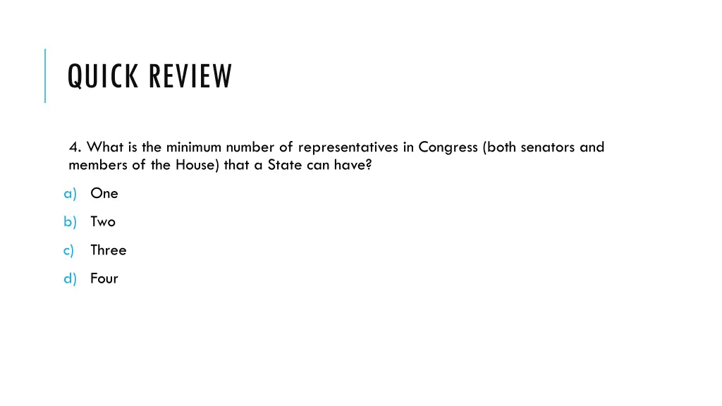 quick review 2