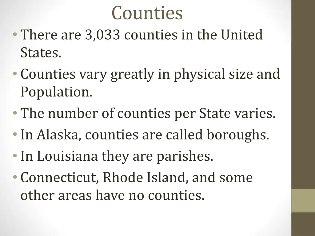 counties