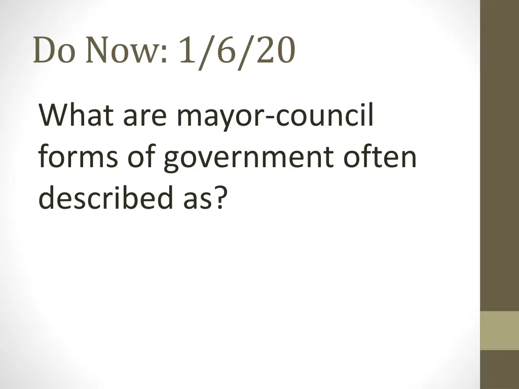 do now 1 6 20