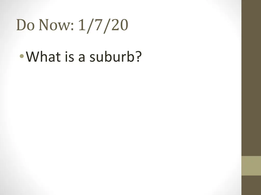 do now 1 7 20