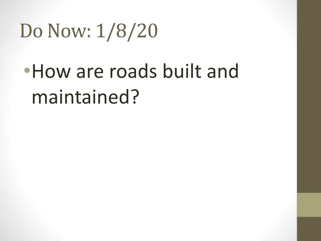 do now 1 8 20