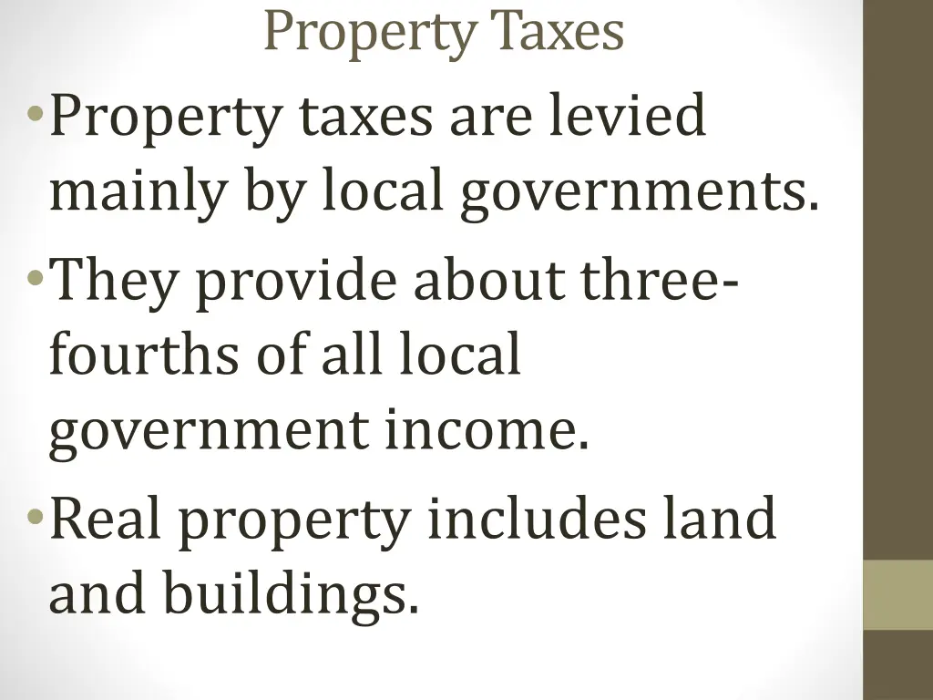 property taxes