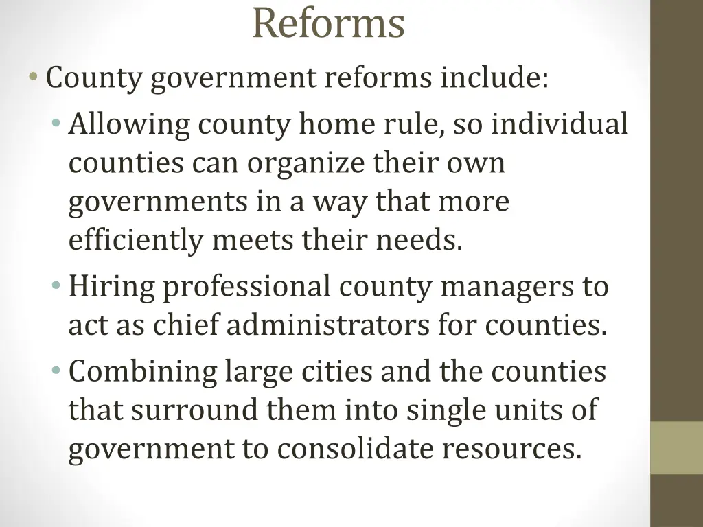 reforms