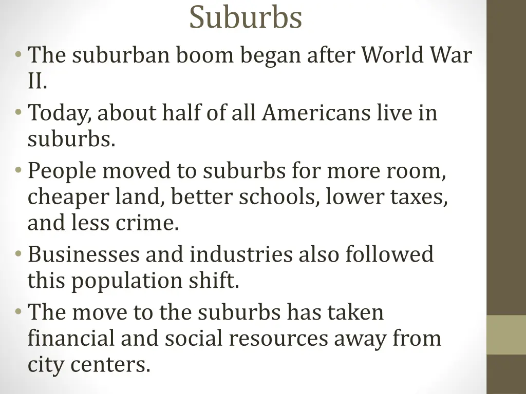 suburbs