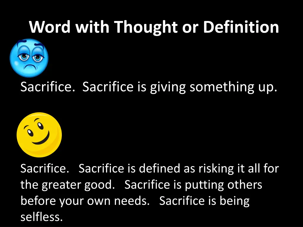 word with thought or definition
