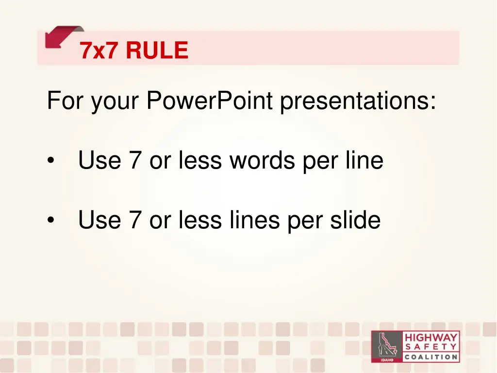 7x7 rule