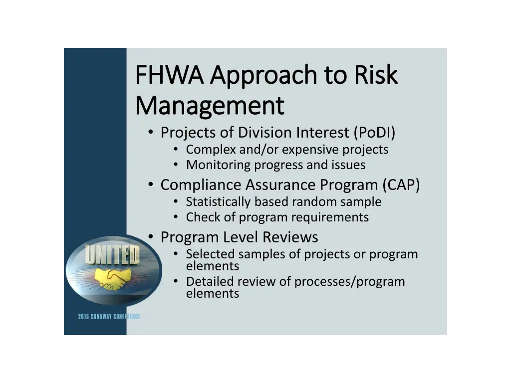 fhwa approach to risk fhwa approach to risk 2