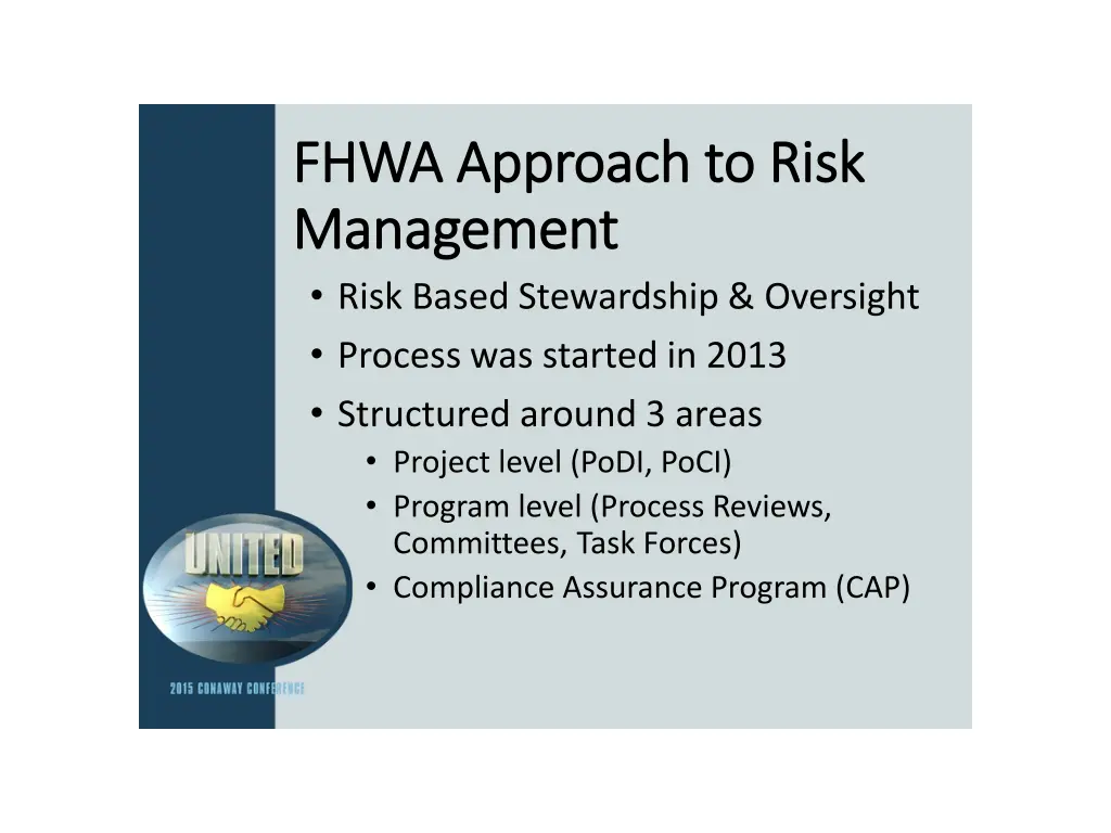 fhwa approach to risk fhwa approach to risk