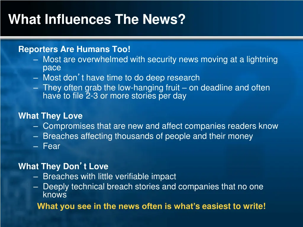 what influences the news