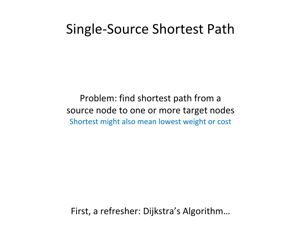 single source shortest path