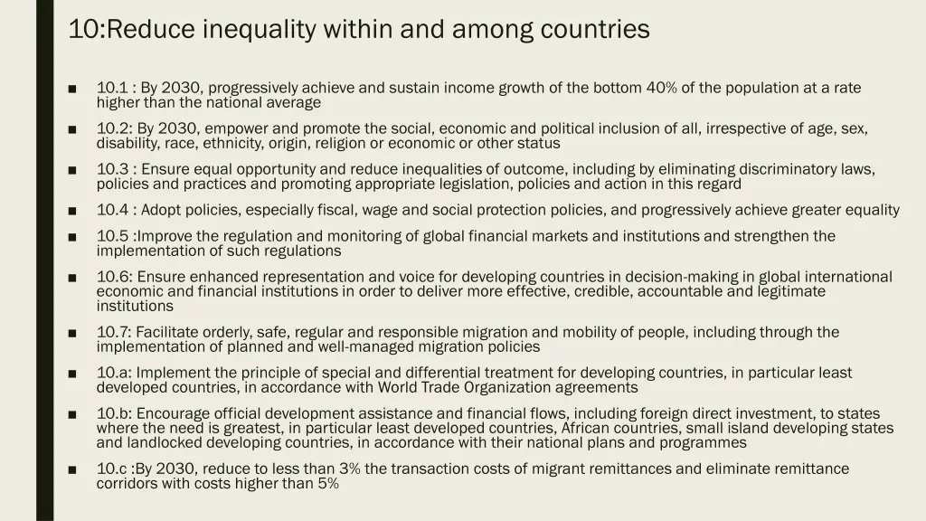 10 reduce inequality within and among countries