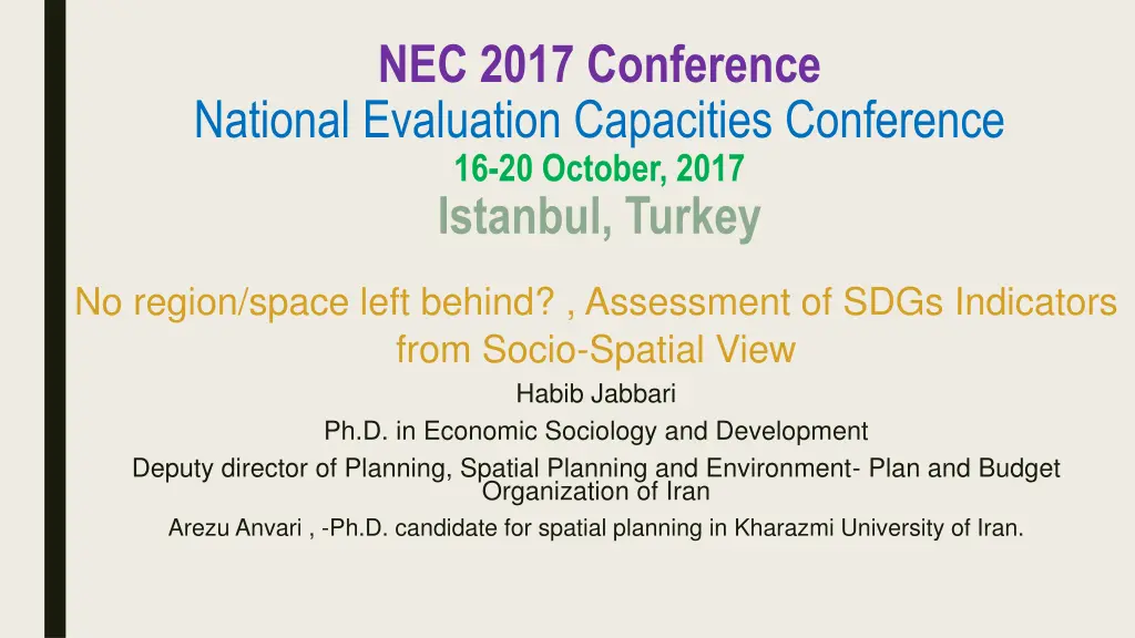 nec 2017 conference national evaluation