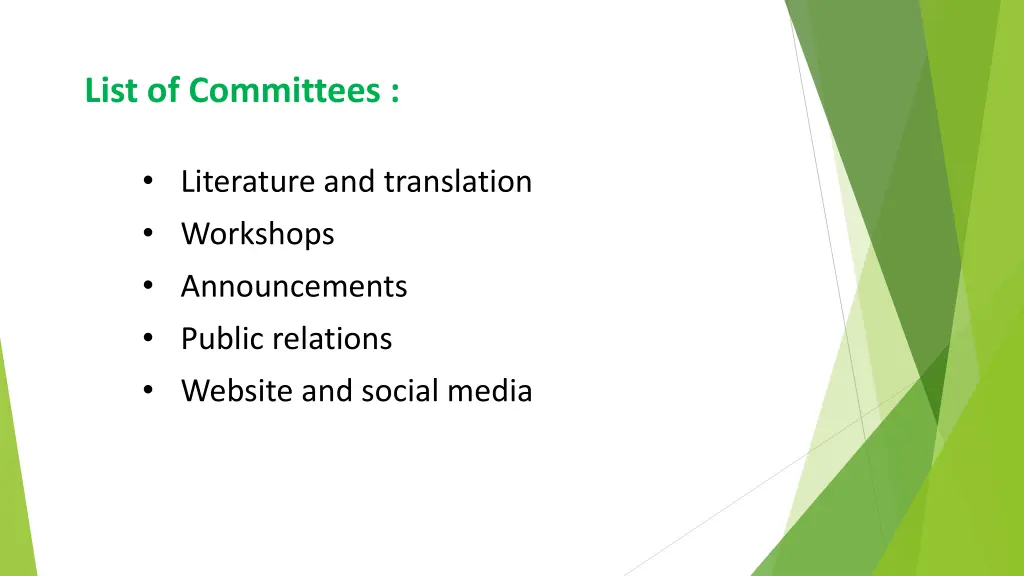 list of committees