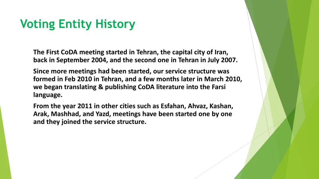 voting entity history