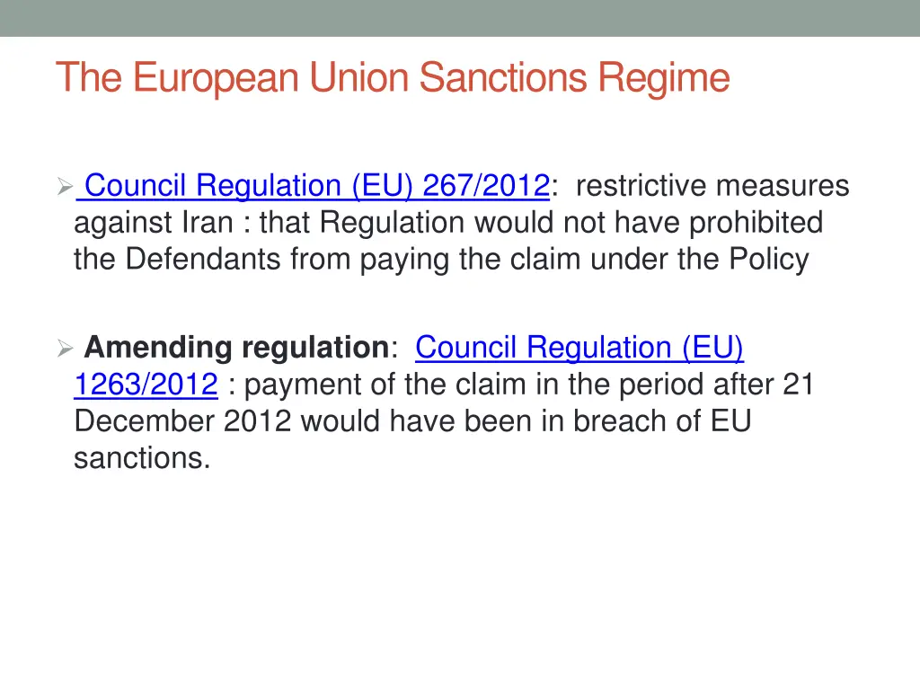 the european union sanctions regime