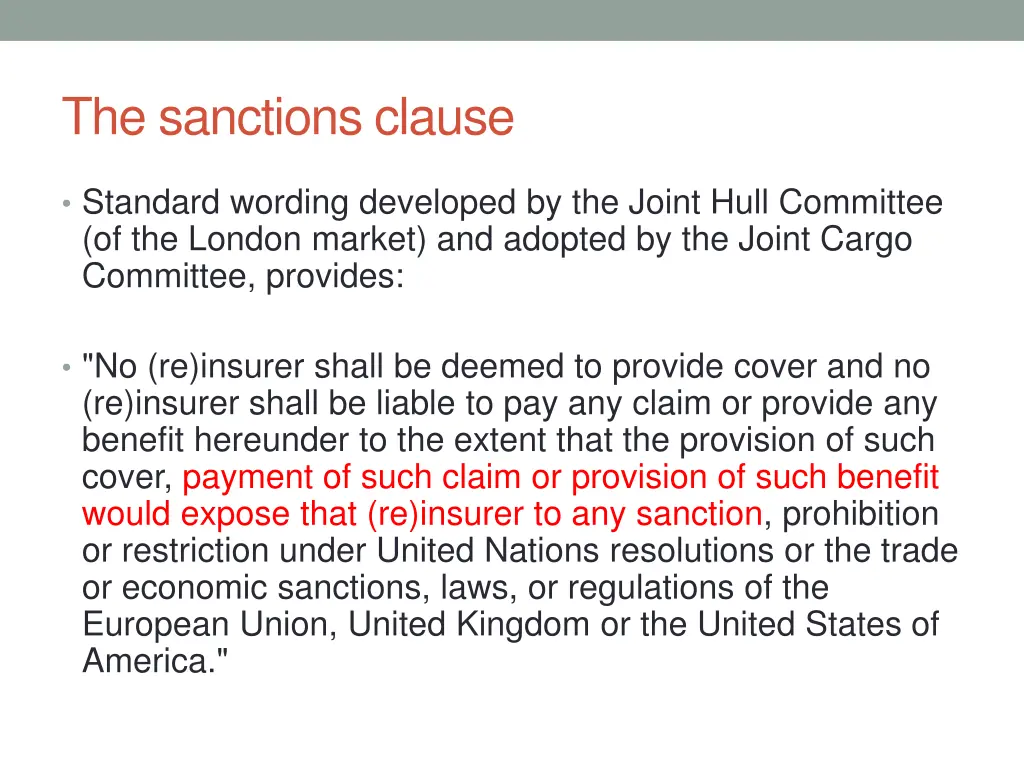 the sanctions clause
