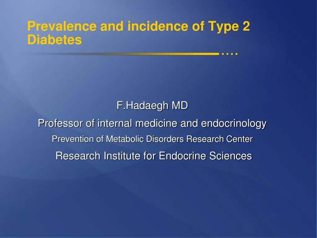 prevalence and incidence of type 2 diabetes