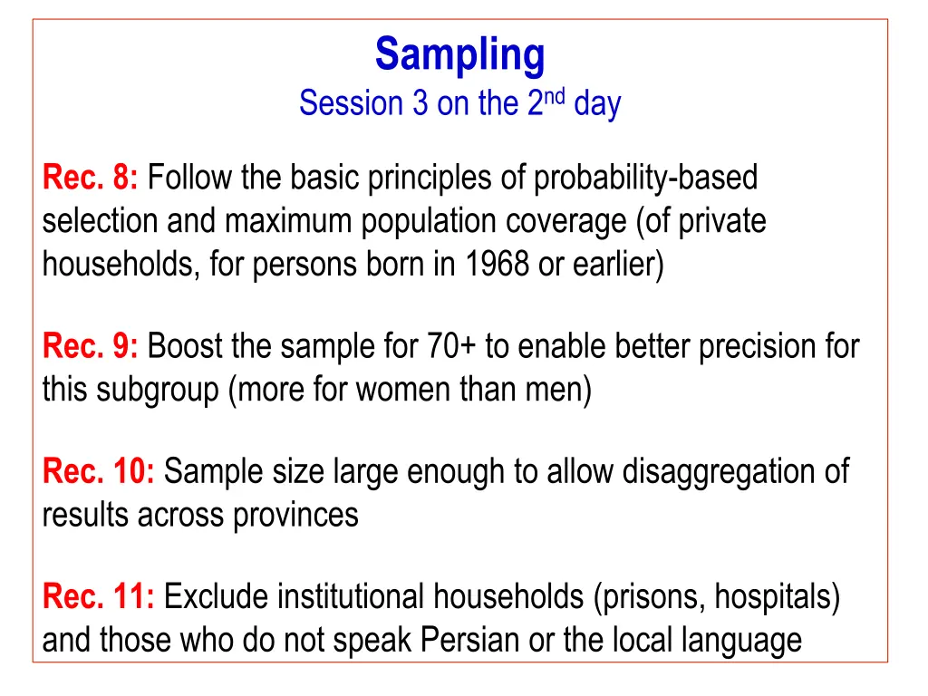 sampling session 3 on the 2 nd day