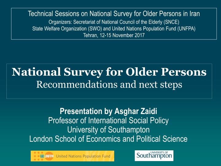 technical sessions on national survey for older