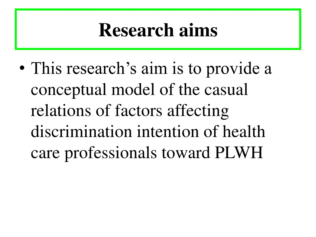 research aims