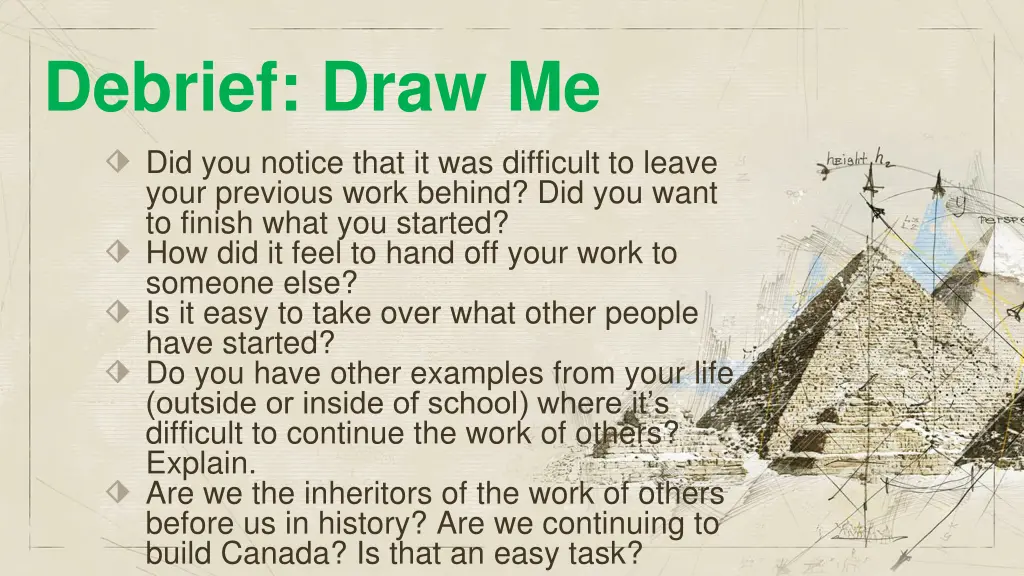debrief draw me did you notice that