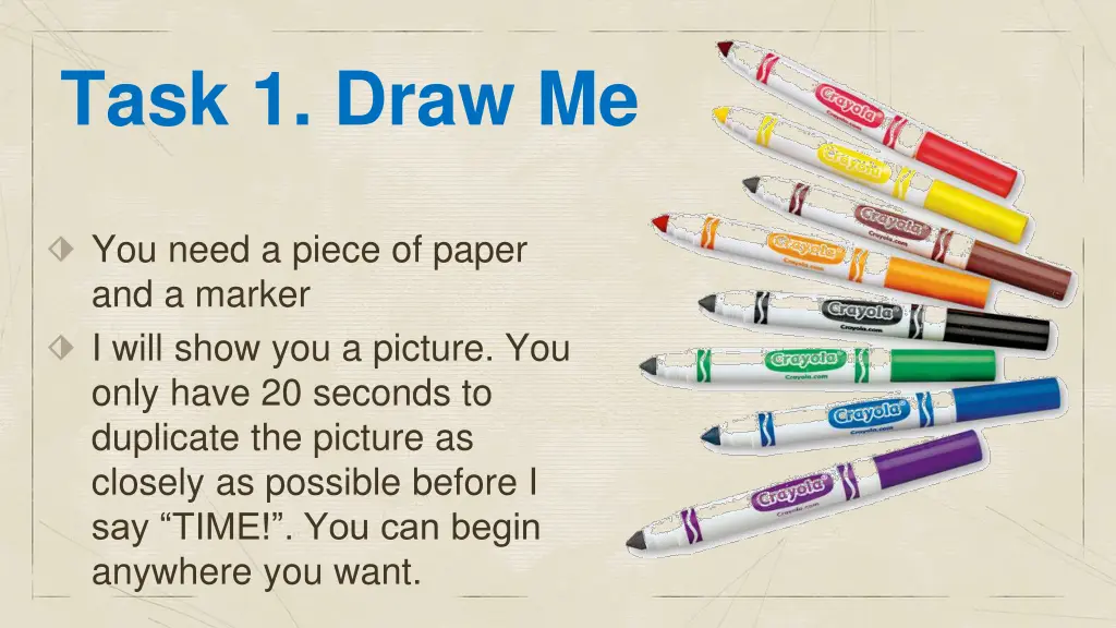 task 1 draw me