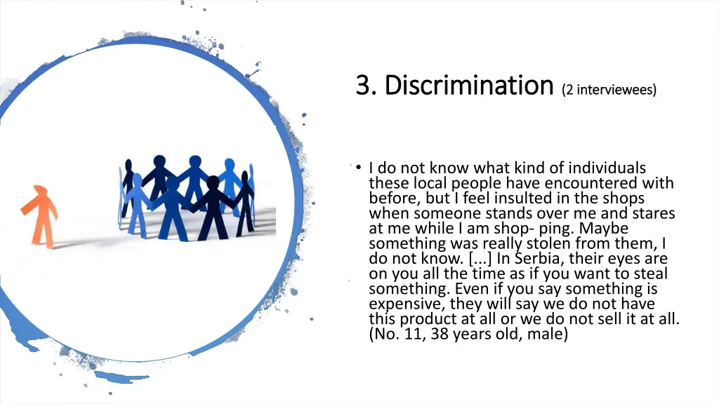 3 discrimination 3 discrimination 2 interviewees