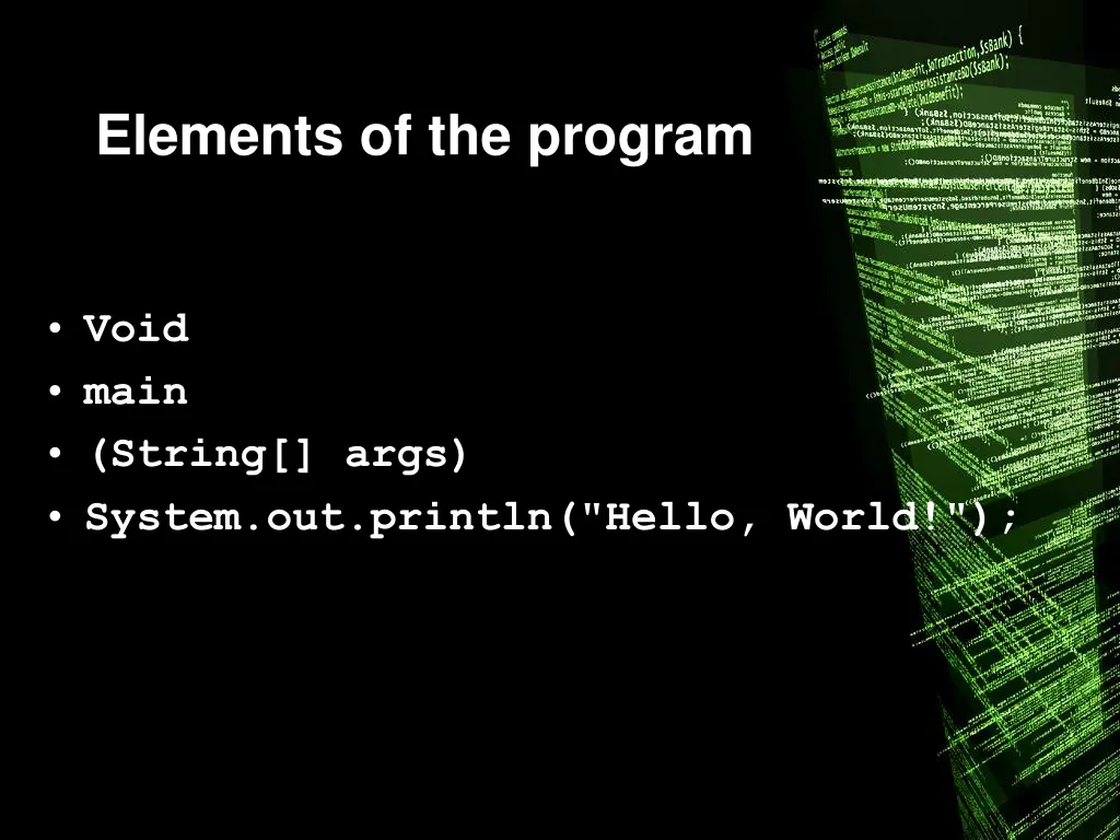 elements of the program 1