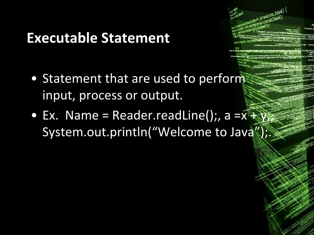 executable statement
