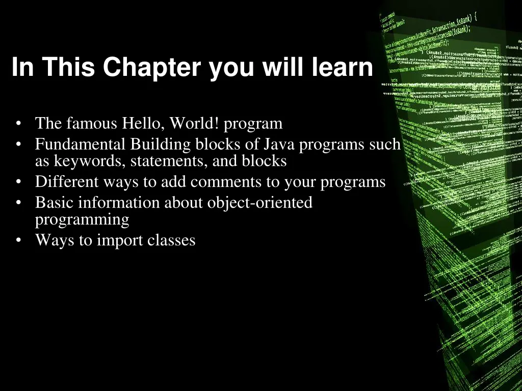 in this chapter you will learn