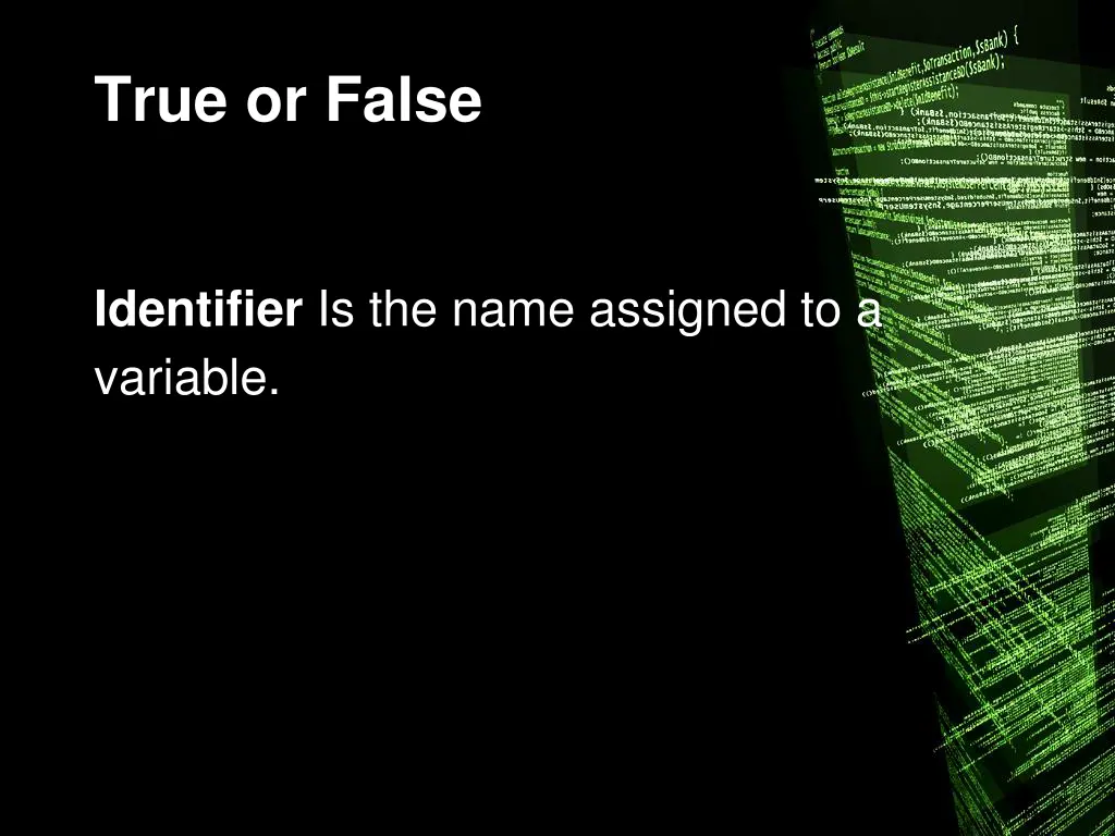 true or false 1