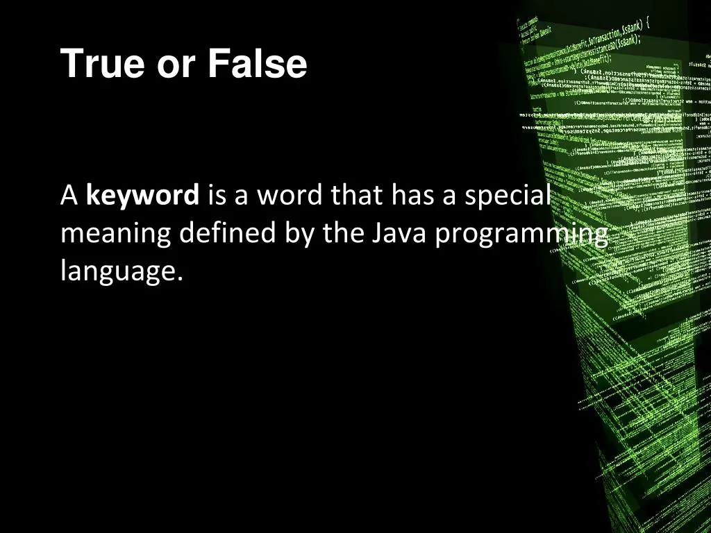 true or false 3