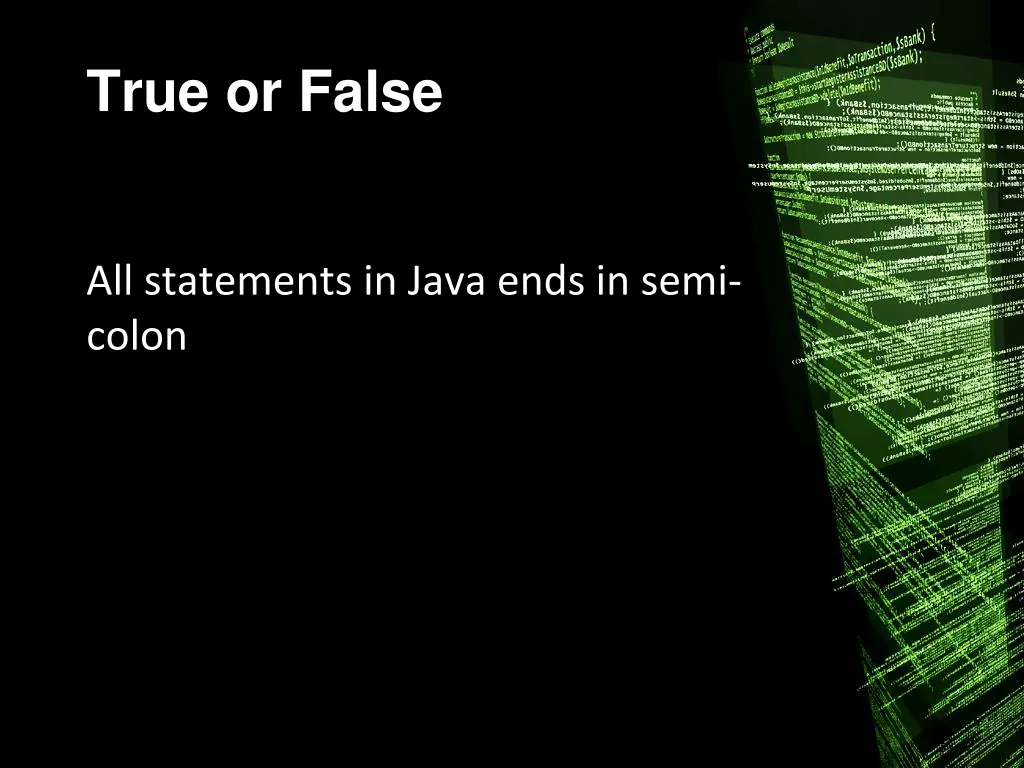 true or false 5