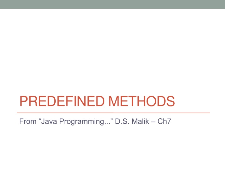 predefined methods