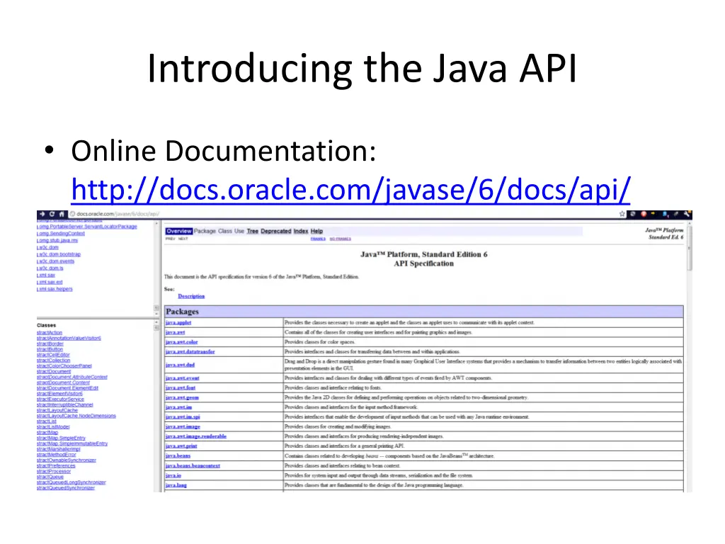 introducing the java api 1