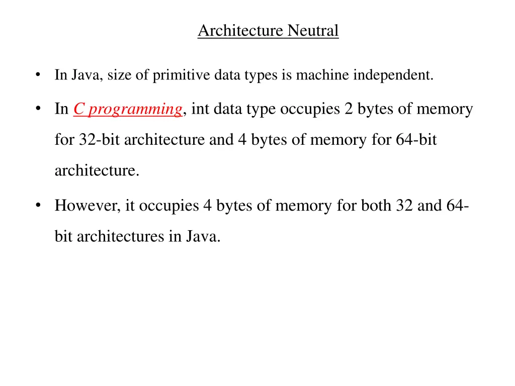 architecture neutral