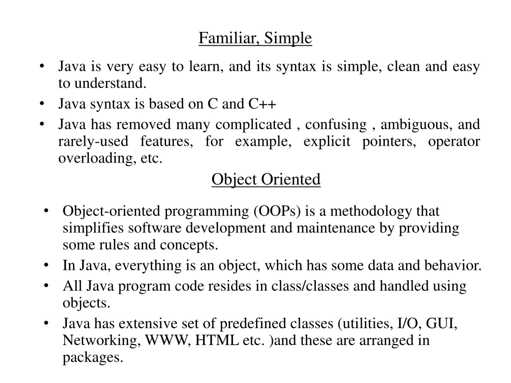 familiar simple