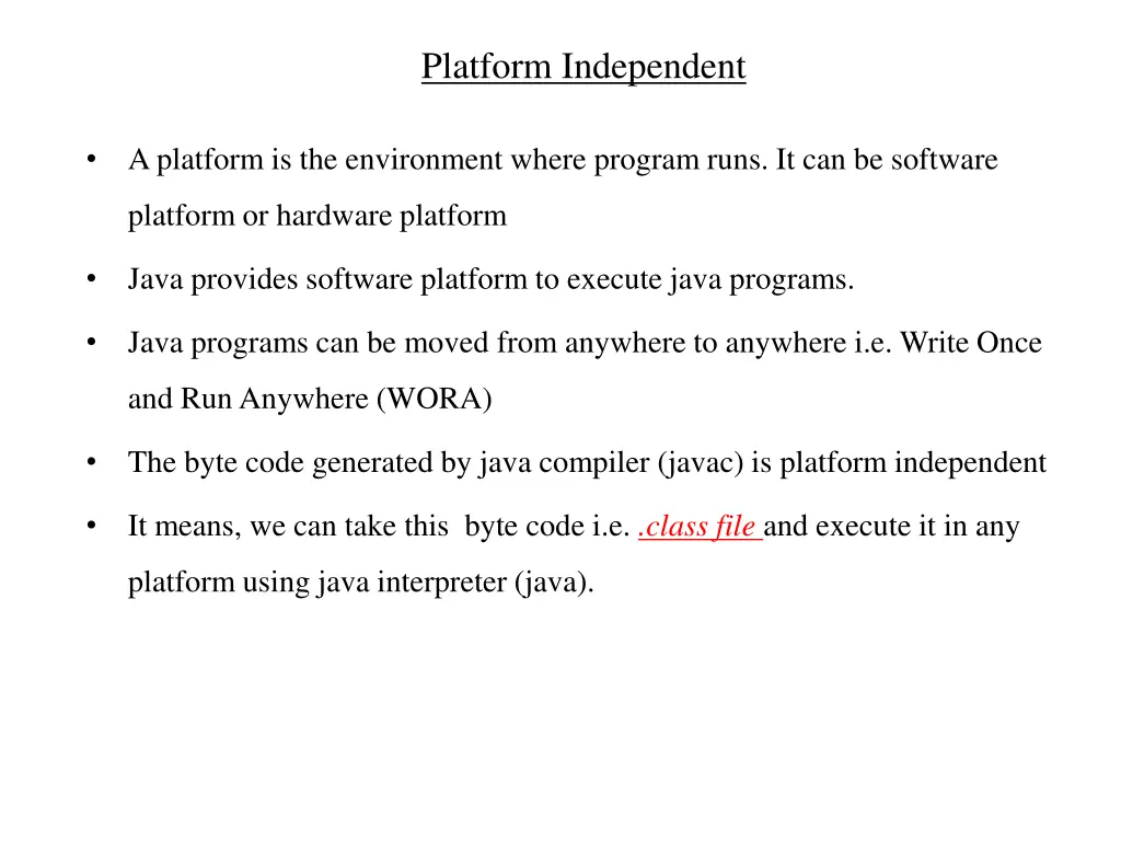 platform independent