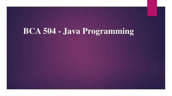 bca 504 java programming