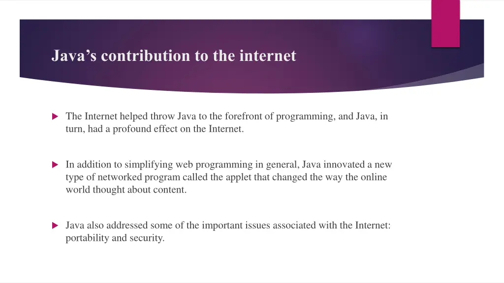 java s contribution to the internet