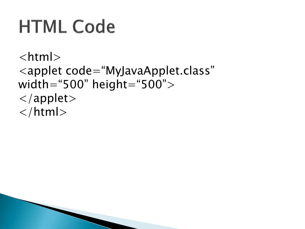 html applet code myjavaapplet class width