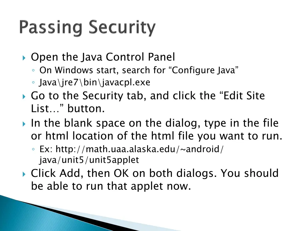open the java control panel on windows start