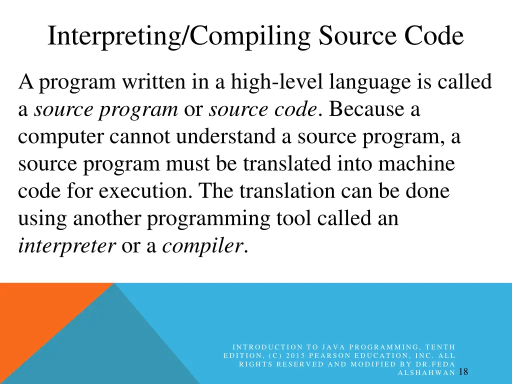 interpreting compiling source code