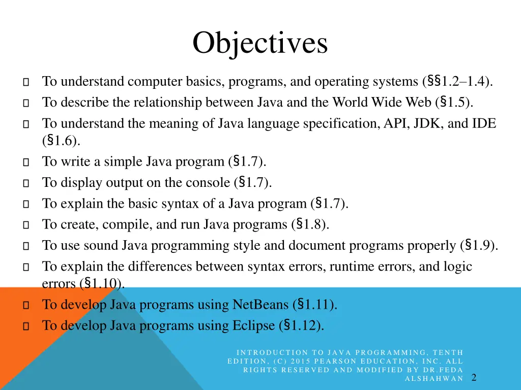 objectives