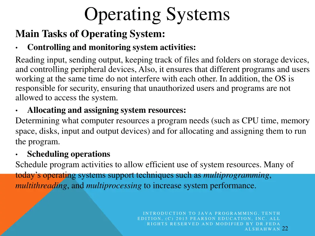 operating systems main tasks of operating system
