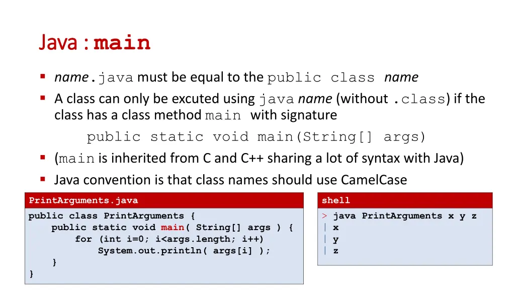 java java main